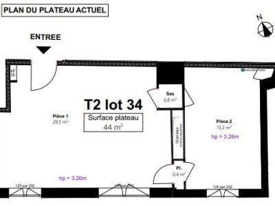 PLATEAU A AMENAGER A VENDRE - RIVE DE GIER - 44 m2 - 49900€