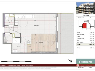 APPARTEMENT T2 A VENDRE - ST ETIENNE SOLAURE - 49.1 m2 - 155 000 &euro;