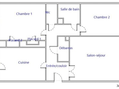 APPARTEMENT T3 A VENDRE - ST ETIENNE BELLEVUE - 58 m2 - 65 000 &euro;