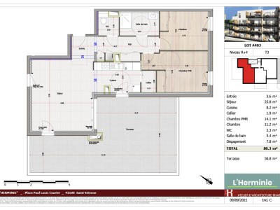 APPARTEMENT T3 A VENDRE - ST ETIENNE SOLAURE - 80.3 m2 - 229000€