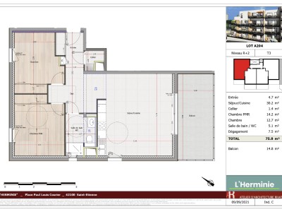 APPARTEMENT T3 A VENDRE - ST ETIENNE SOLAURE - 75.8 m2 - 175000€