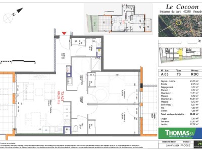 APPARTEMENT T3 NEUF A VENDRE - VEAUCHE - 66.69 m2 - 231000€