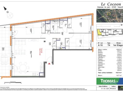 APPARTEMENT T4 NEUF A VENDRE - VEAUCHE - 103.7 m2 - 369500€