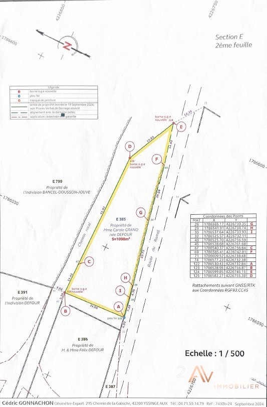 TERRAIN A VENDRE - ST MAURICE DE LIGNON - 39 000 &euro;