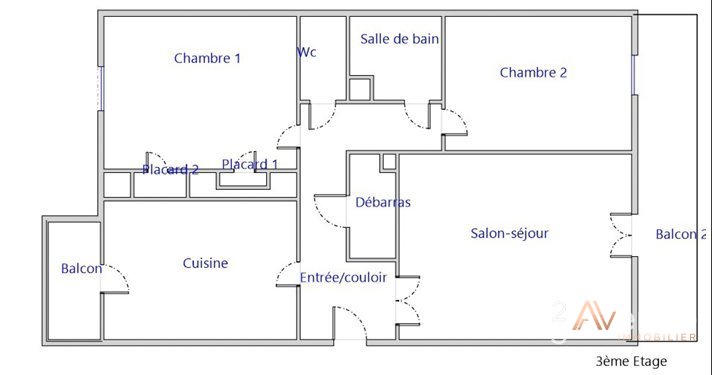 APPARTEMENT T3 A VENDRE - ST ETIENNE BELLEVUE - 58 m2 - 65 000 &euro;