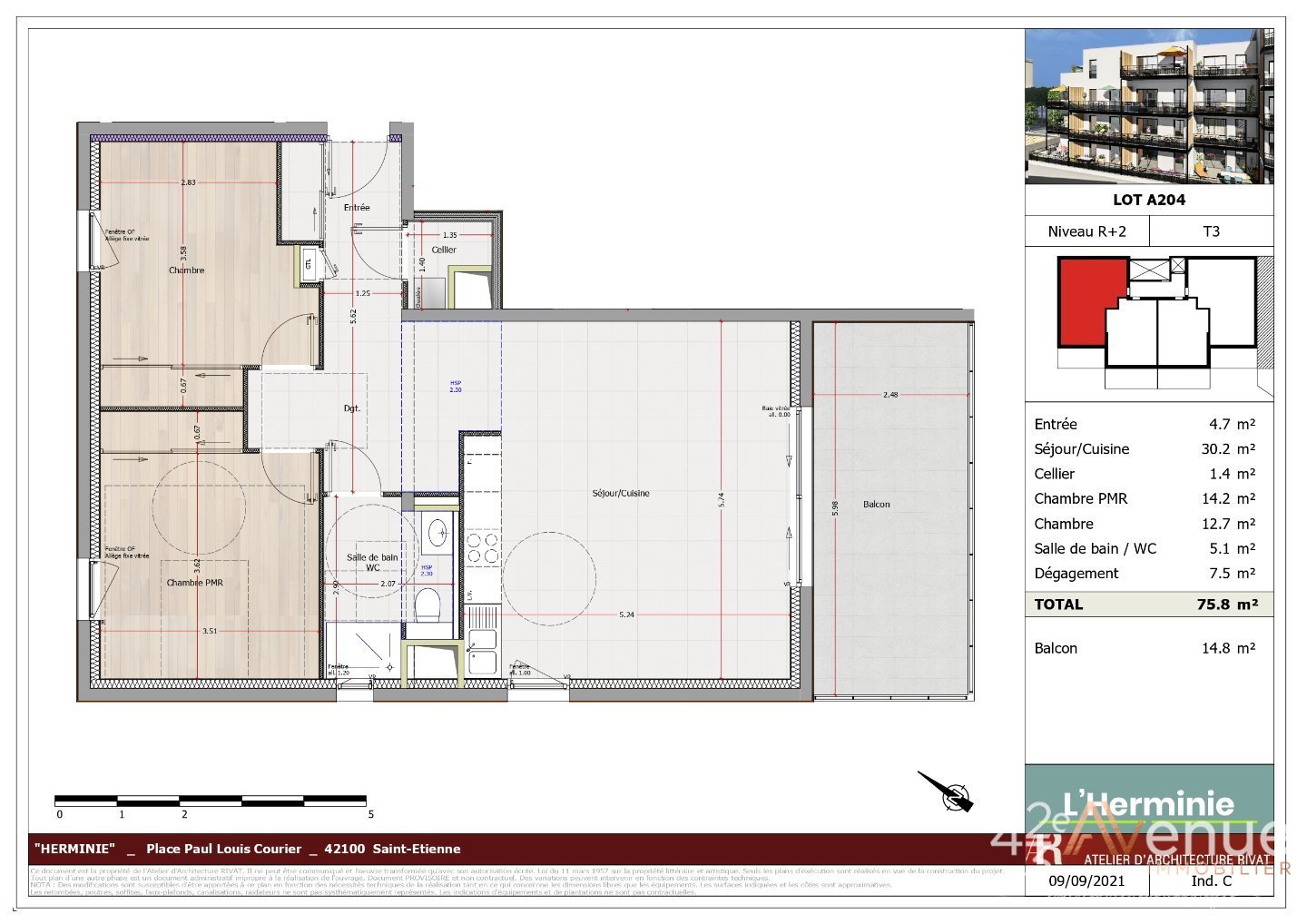 APPARTEMENT T3 A VENDRE - ST ETIENNE SOLAURE - 75.8 m2 - 175000€